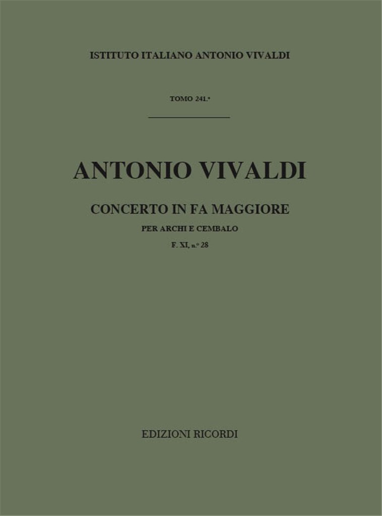 Concerti Per Archi E B.C.: In Fa Rv 141